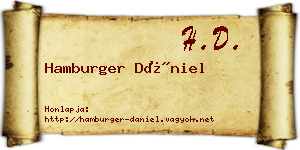 Hamburger Dániel névjegykártya